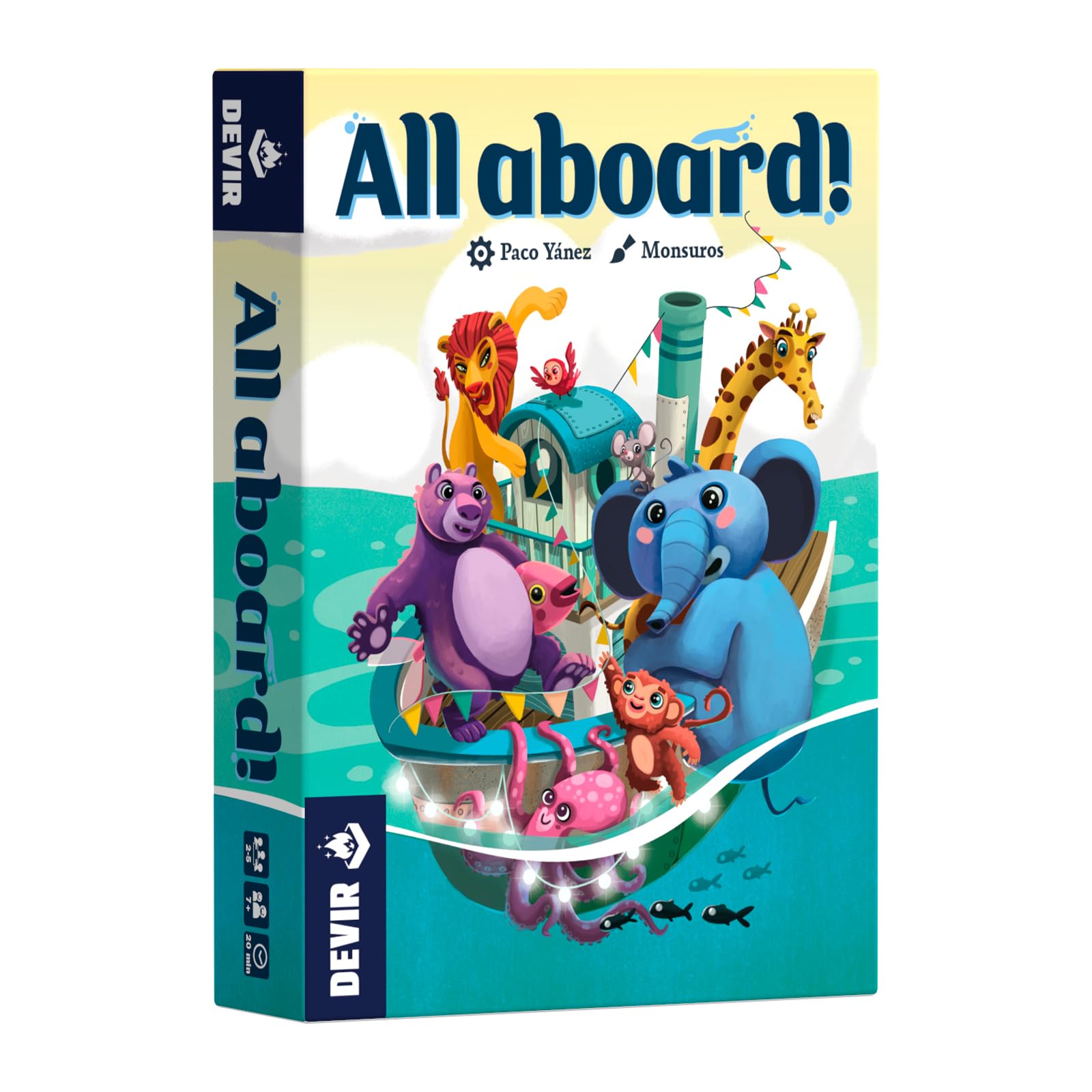 Devir -All Aboard!, Card Game, Easy and Fun Animal Game, Ages 7 and Up (BGALLML)