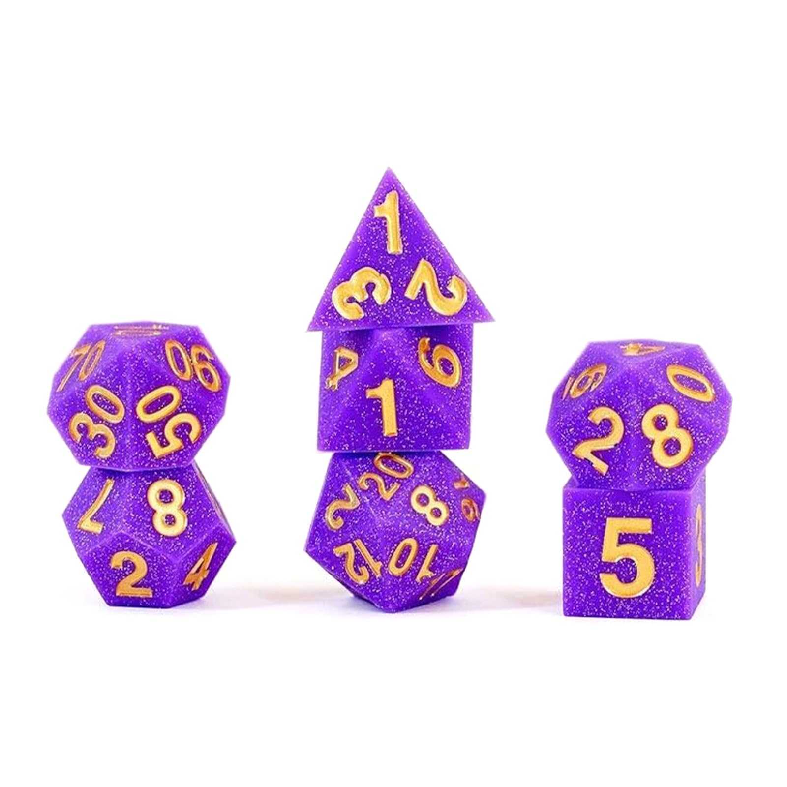 Sharp Edge Silicone Rubber Dice Set: Regal Ricochet
