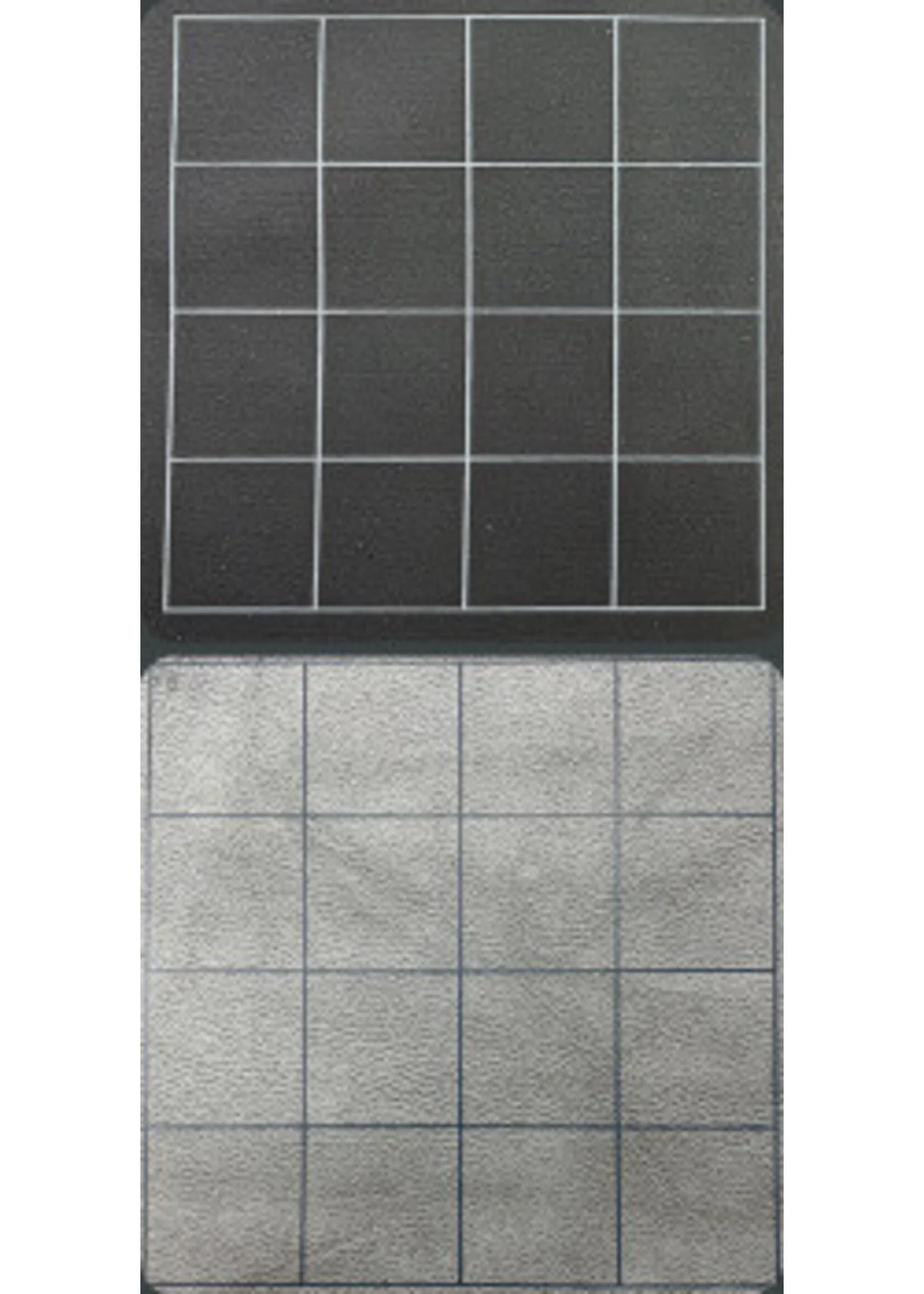 Chessex Play Mat – Mat: 1” Sq 2 Sided Black/Grey Megamat (Two Color Mat) - Smooth & Tough – Compatible with Tabletop RPGs – Accessories for Game Night