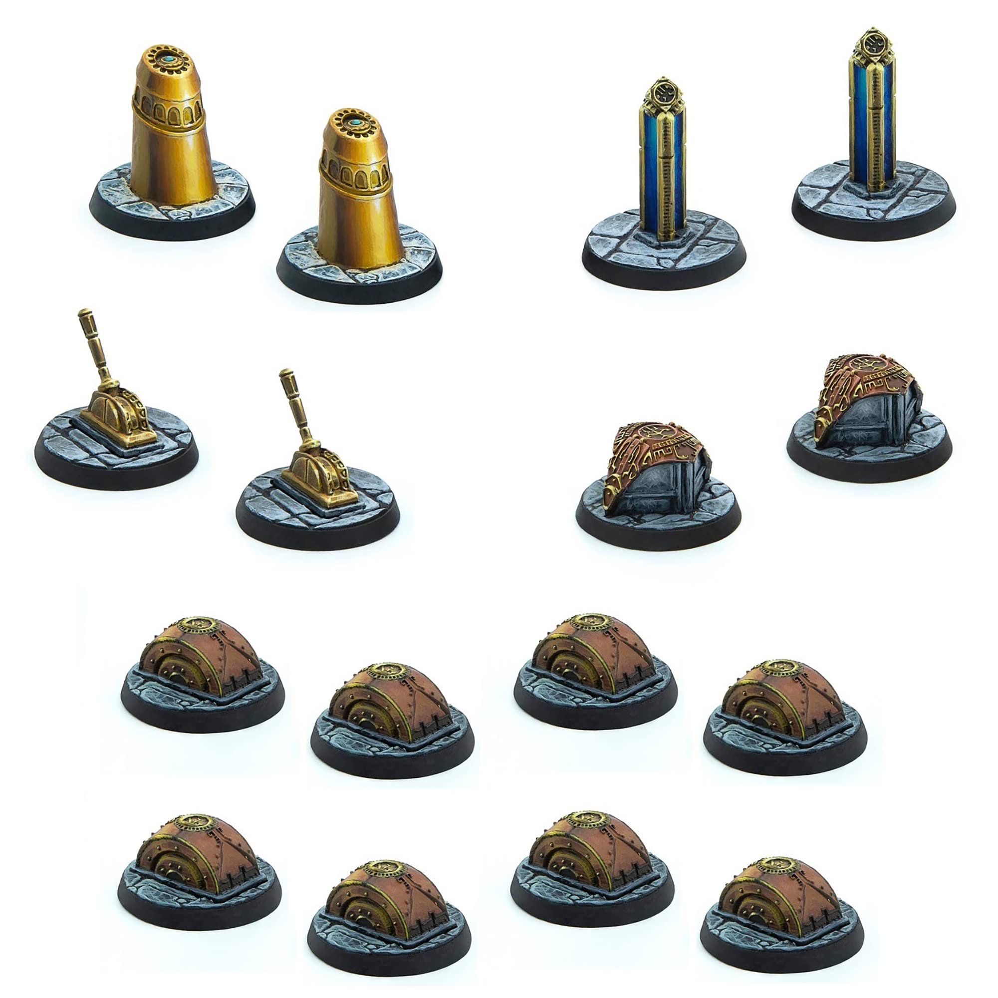 Modiphius Impressions The Elder Scrolls: Call to Arms - Dwemer Markers and Tokens - 16 Piece Miniature Set, RPG Accessory
