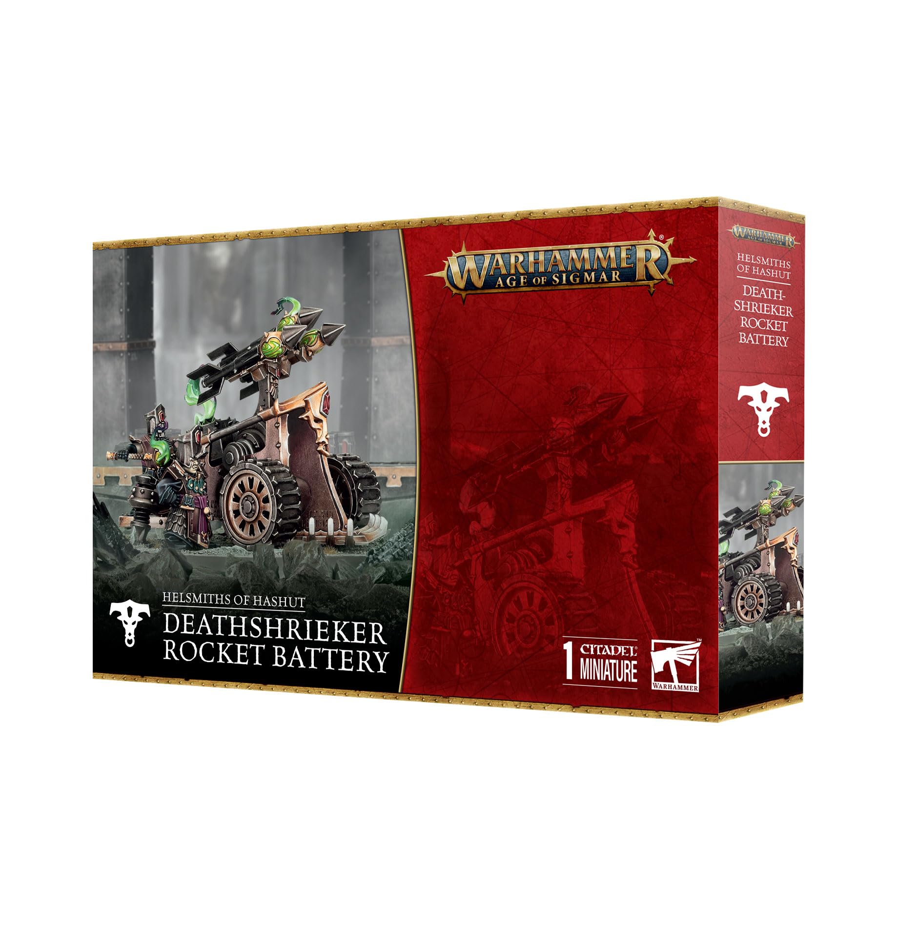 Warhammer Age of Sigmar Deathshrieker Rocket Battery/Tormentor Bombard – Plastic Miniature Kit, 50 Components, 100mm Round Base, 450 Waterslide Transfers – Unpainted