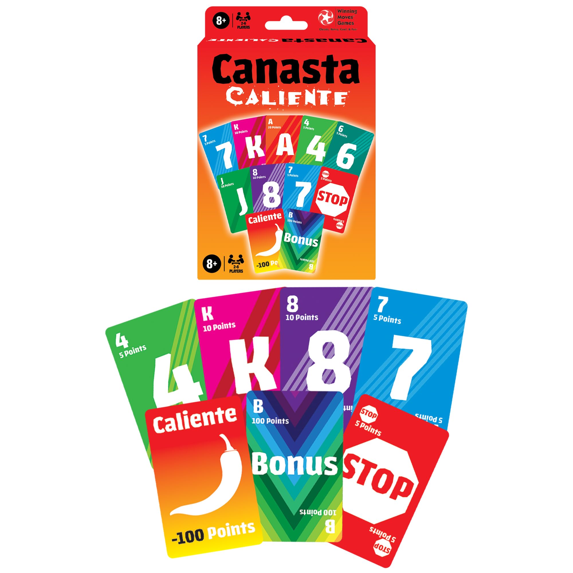 Winning Moves Canasta Caliente Card Game, The Classic Latin Card Game, for 2-6 Players, Ages 8+