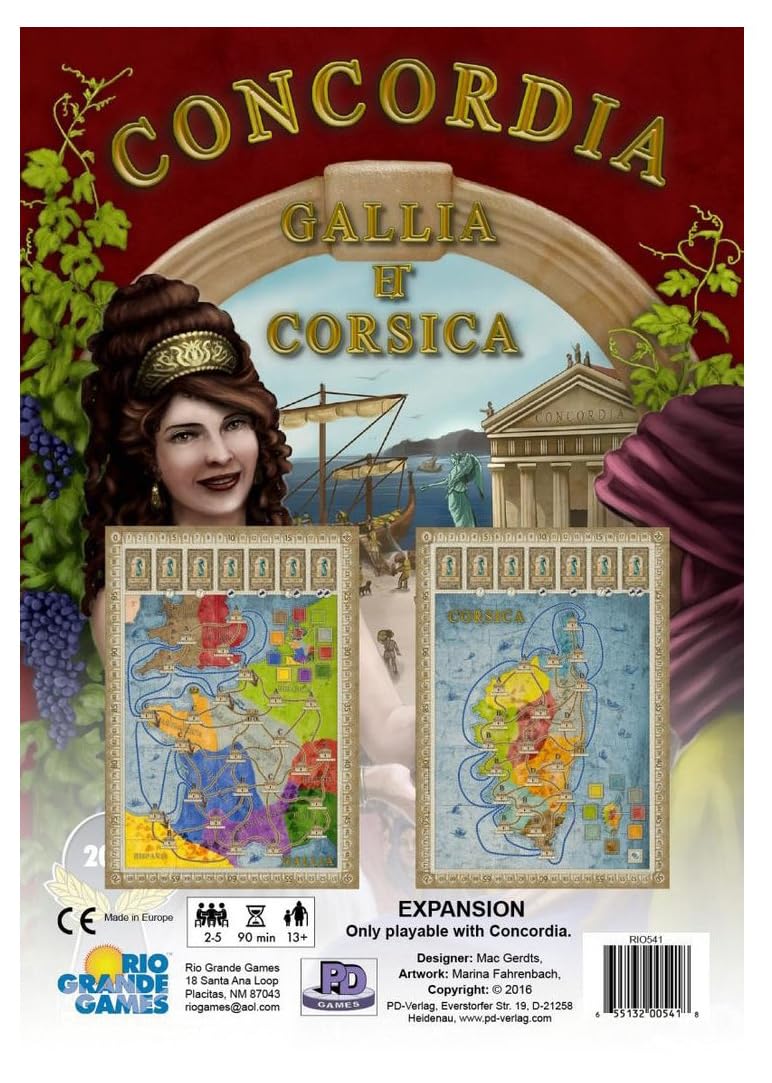 Rio Grande Games Concordia: Gallia & Corsica Board Game Expansion Strategy