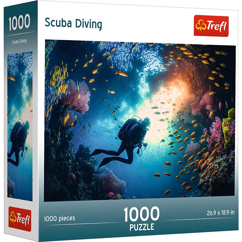 Trefl Scuba Diver 1000 Piece Jigsaw Puzzle 27"x19" Print, DIY Puzzle, Creative Fun, Classic Jigsaw for Adults and Children from 4 Years Old