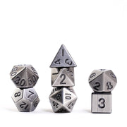 FanRoll 16mm Metal Polyhedral DND Dice Set: Antique Silver, Role Playing Game Dice for Dungeons and Dragons