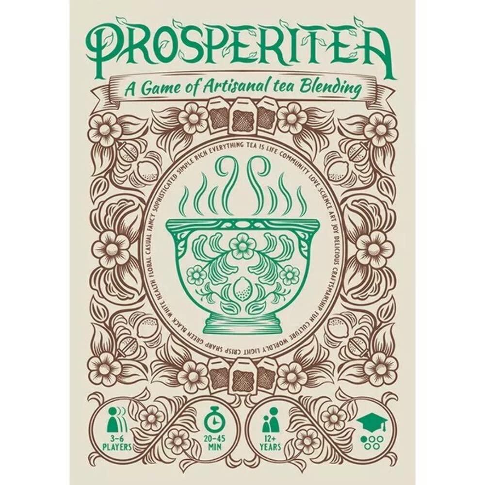 Prosperitea - A Game of Artisinal Tea Blending, Co-opetition Game, Ages 12+, 3-6 Players, 20-45 Min