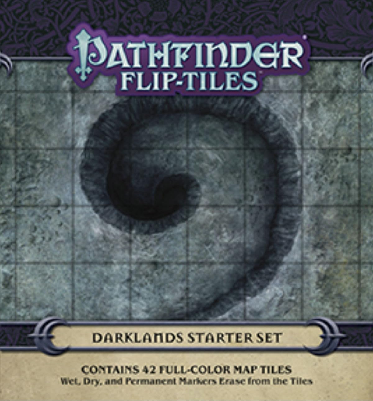 Paizo Pathfinder Flip-Tiles: Darklands Starter Set - 42 Map Tiles, 6 x 6 Inches, Adult, Unisex, Fantasy, Role Playing & Fantasy, TABLETOP GAME, Cardboard, 18+