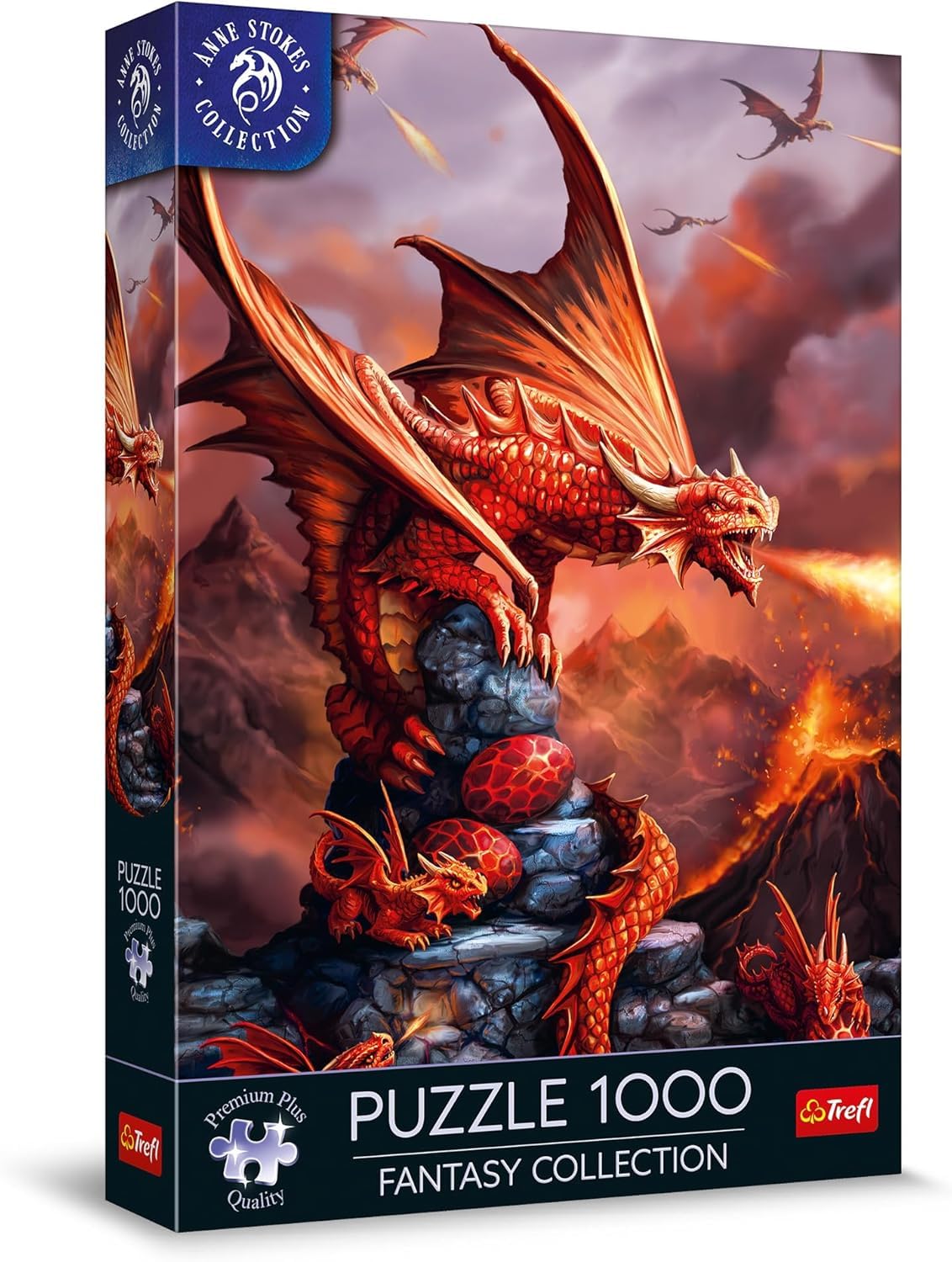Trefl Premium Plus Quality - Puzzle Fantasy Collection: Fire Dragon - 1000 Pieces, Series of Fantasy World Images, Anne Stokes, Perfect Piece Fit, for Adults and Children from 14 Years