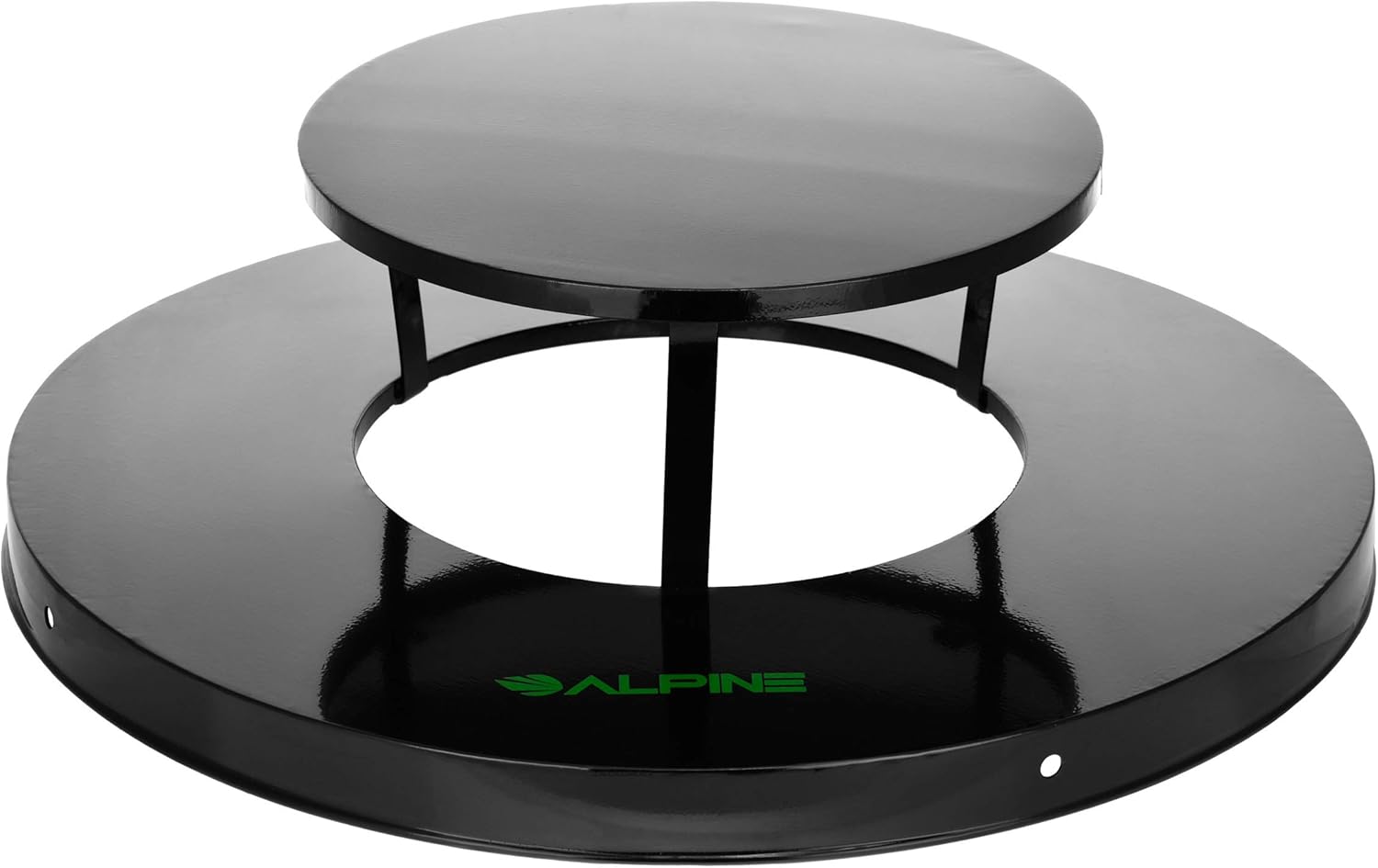 Alpine Industries Rain Bonnet Lid for Outdoor Metal Waste Receptacle - 38 Gallon Black