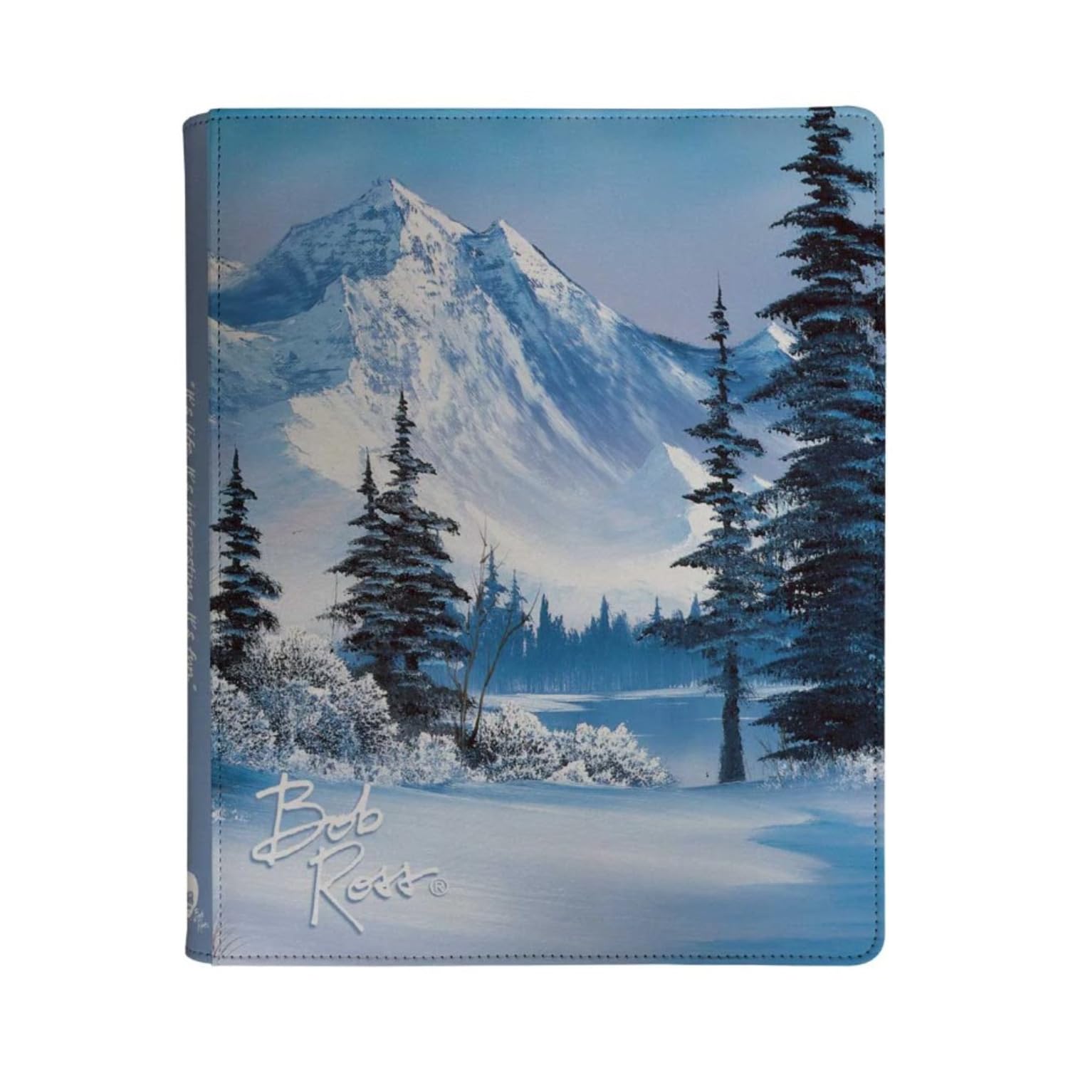Ultra PRO - Bob Ross Winter Paradise 9-Pocket Zippered PRO-Binder, Trading Card Collector Organizer Bob Ross Merch Premium Storage Leatherette Binder Side-Loading Scenic Artwork