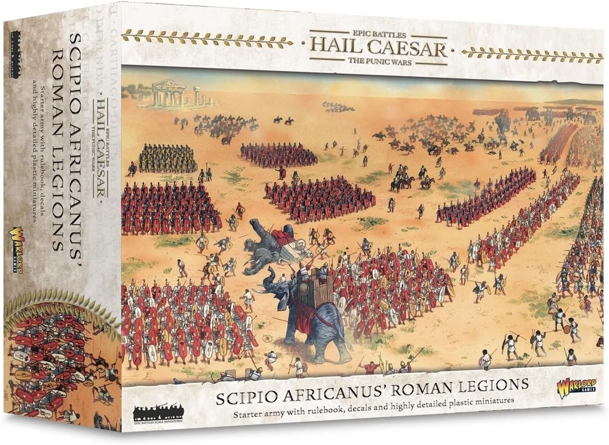 Warlord Games Roman Britain Hail Caesar Epic Battles: Scipio Africanus' Roman Legions Tabletop Miniatures - Plastic Paintable Roman Britain Soldiers Set, Table Top Military Minifigures for Adults