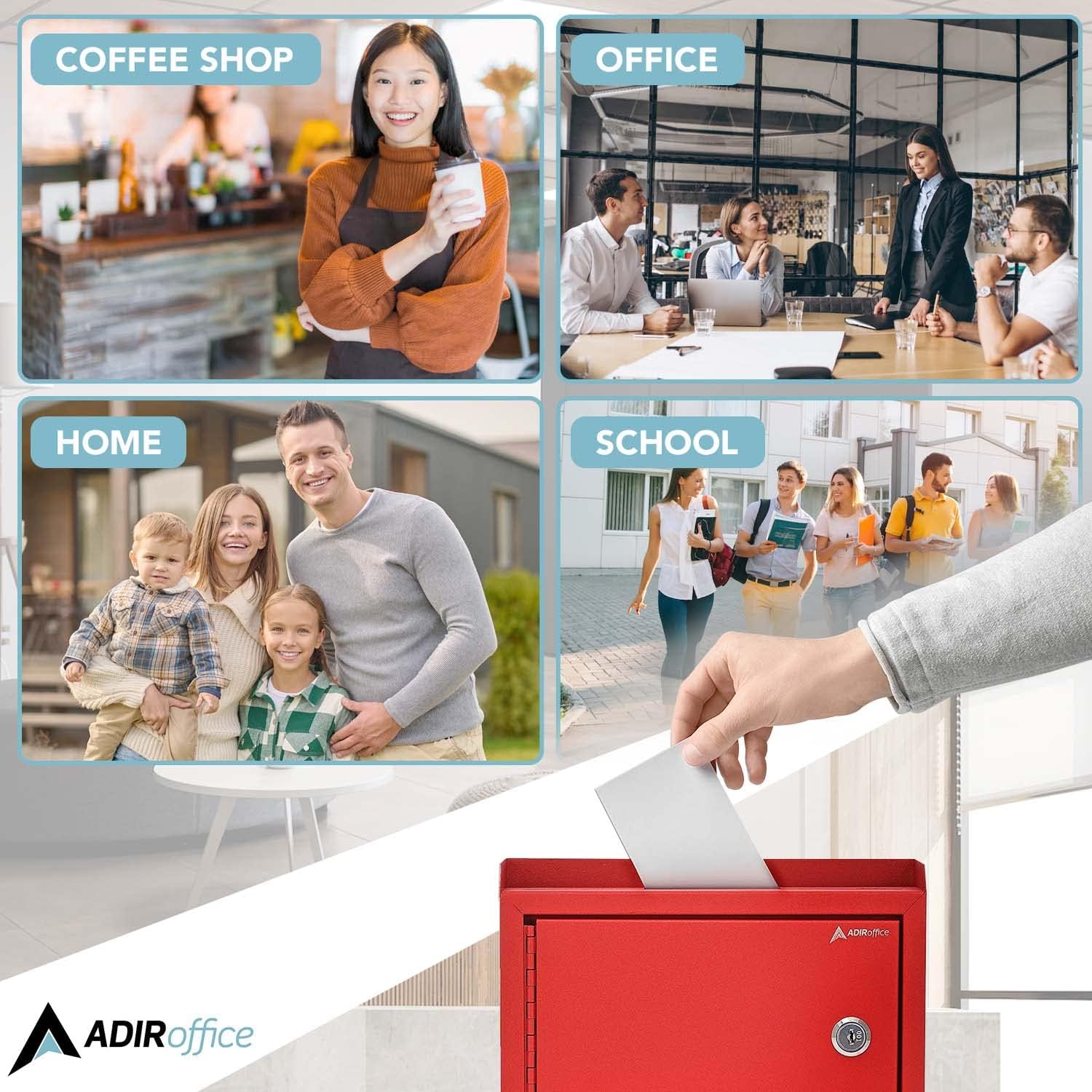 Wall Mountable Medium Size Steel Multi-Purpose Suggestion Drop Box