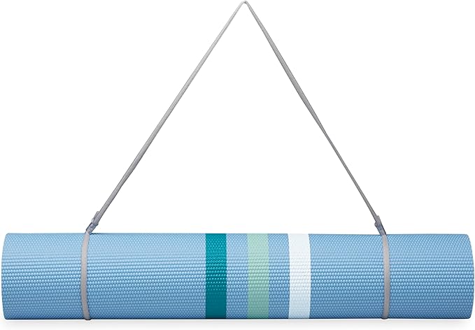 POPSUGAR Premium 6mm Yoga Mat, 68" x 24" (Stripes) with Easy Carry Strap