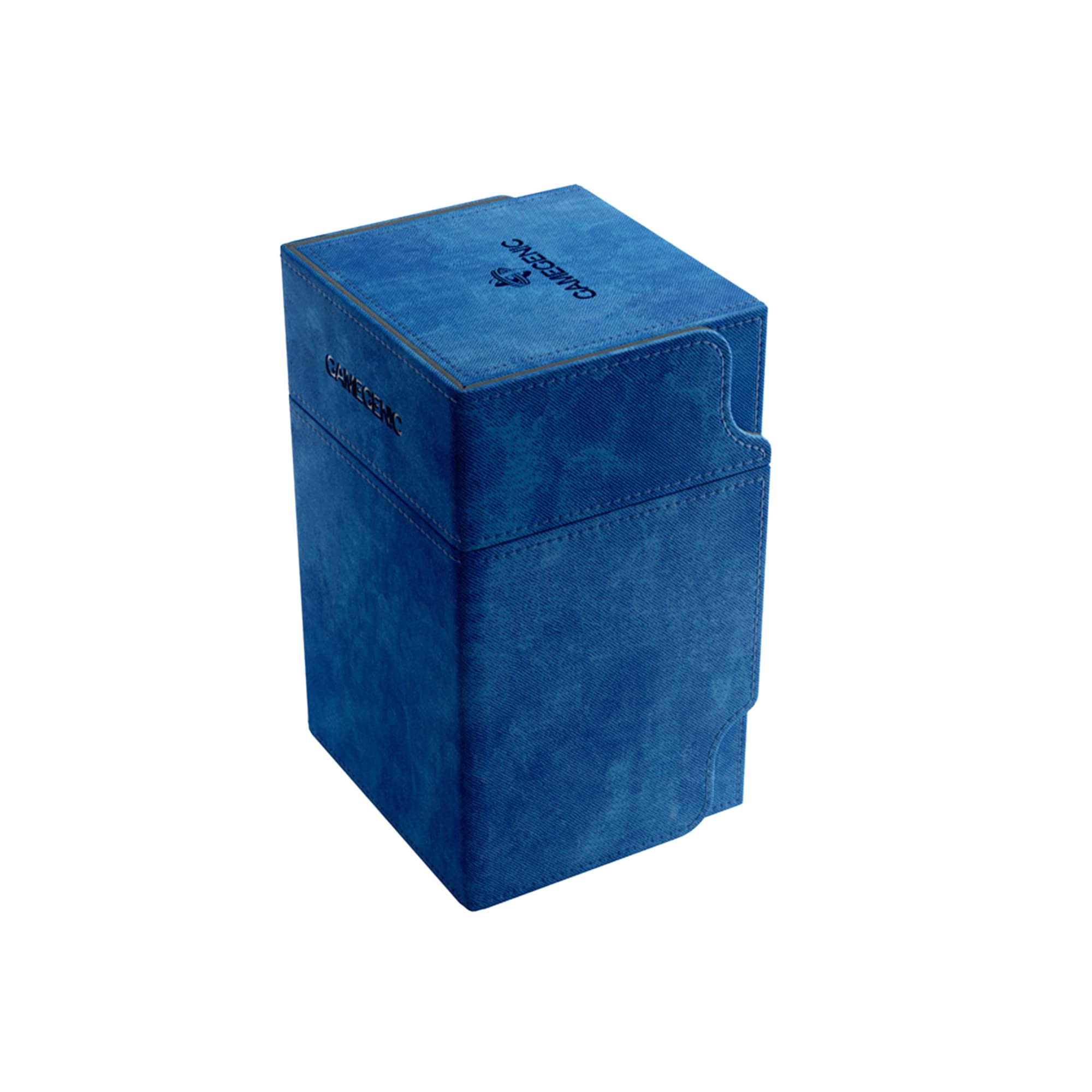 Watchtower 100+ XL Convertible Deck Box | Double-Sleeved Card Storage | Card Game Protector | Nexofyber Surface | Holds Up to 100 Cards | Blue Color | Made by Gamegenic (GGS20104ML)