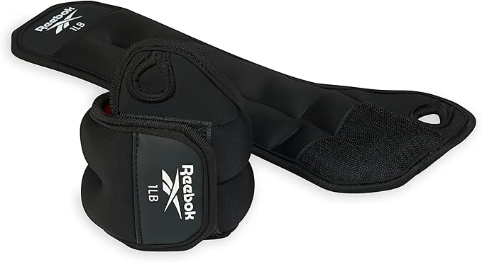 Reebok Soft Thumb Locking Wrist Weights 2Lb Pair - Black