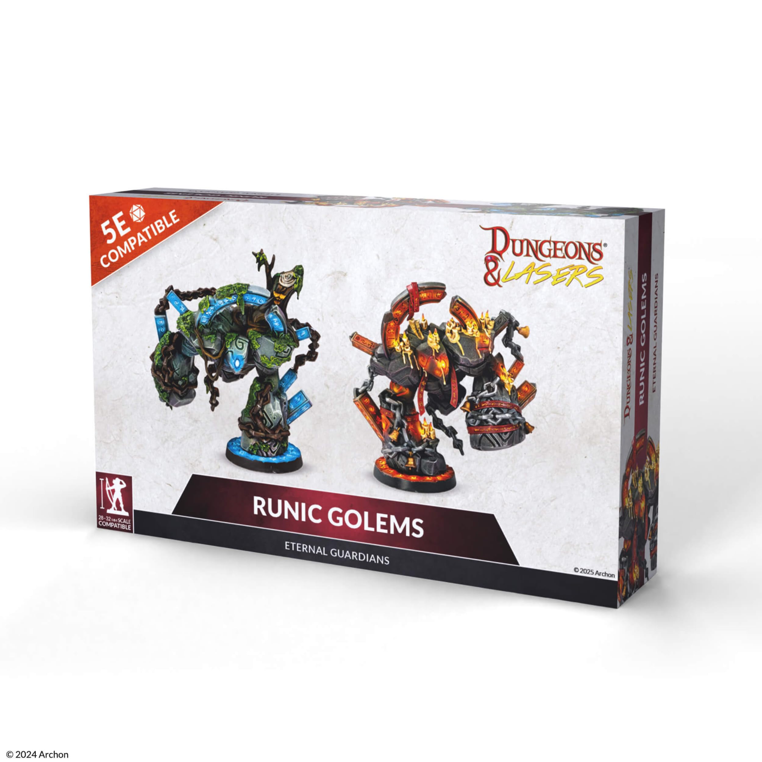 Dungeons & Lasers: Runic Golems Eternal Guardians Large DND Miniatures - 2 Large Models for RPG Games - Unpainted, Unassembled - for 14+ Years