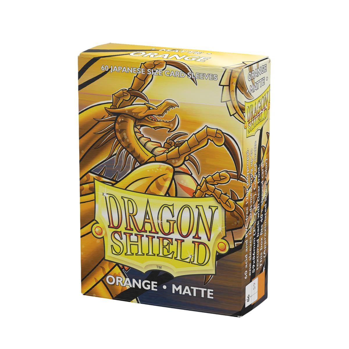 Dragon Shield | Japanese Size Card Matte Sleeves | 60 CT - Smooth & Tough Premium TCG Sleeves - Compatible with Yu-Gi-Oh, Naruto, Cardfight & Vanguard | Orange