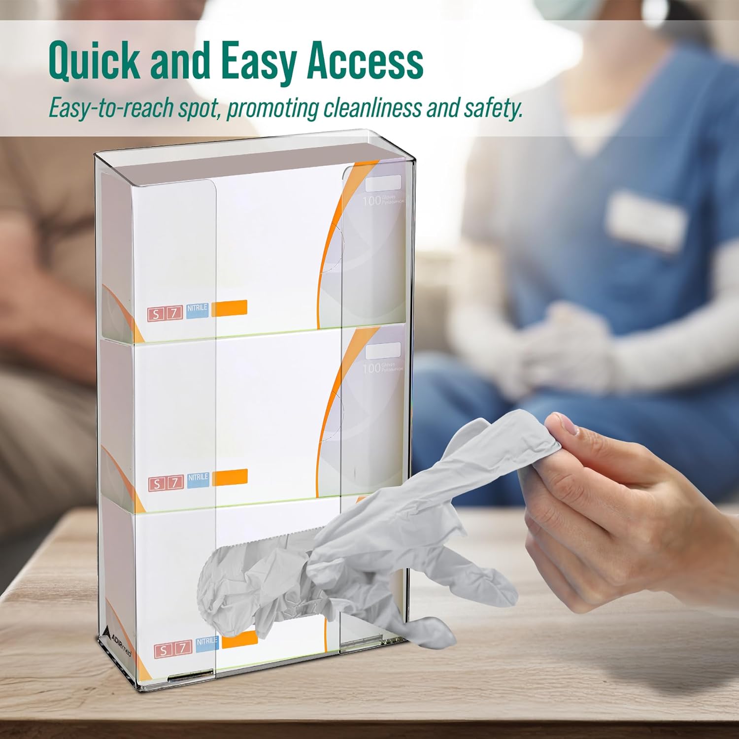 Triple Box Capacity Acrylic Glove Dispenser 2 Pack