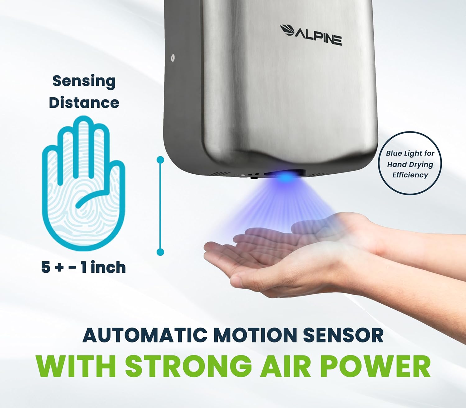 Hemlock Chrome Stainless Steel Automatic High Speed Commercial Electric Hand Dryer 2 Pack