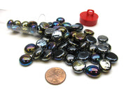 Glass Stones Tube Black Opal Iridized (40)