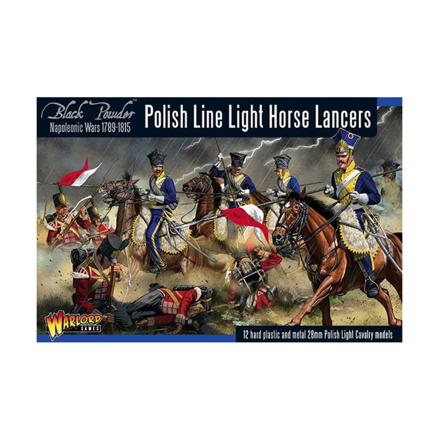 Warlord Games Black Powder Napoleonic Wars Polish Line Light Horse Lancers Figures 1:56 Military Table Top Wargaming Plastic Model Kit 302212001