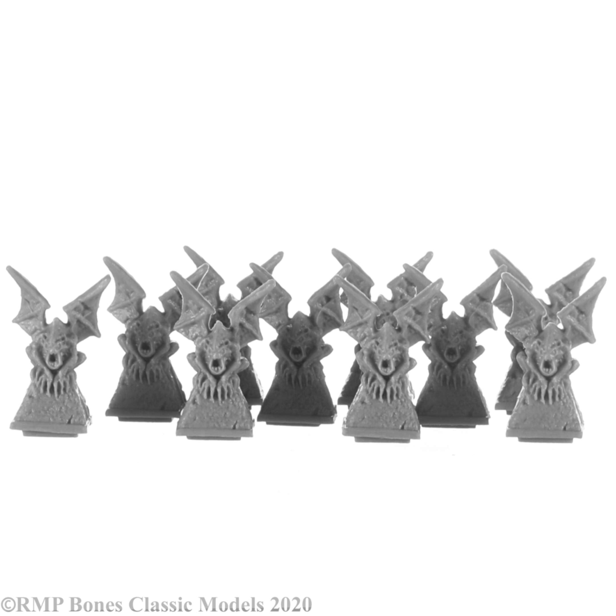 Reaper 77731: Gargoyle Pillar Tops (10) Bones Classic Plastic Miniature