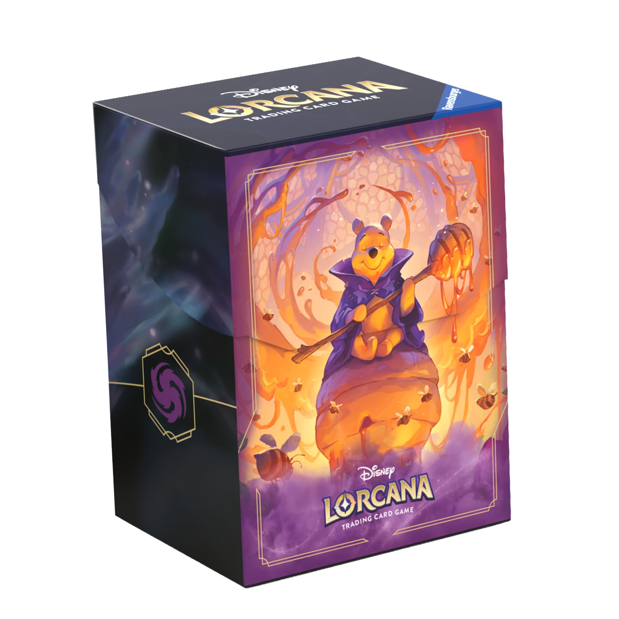 Ravensburger Disney Lorcana TCG Deck Box featuring Winnie the Pooh – Hunny Wizard by John Loren | Securely Stores 80 Sleeved Cards | Durable & Portable Organizer for TCG Players | Ages 8+