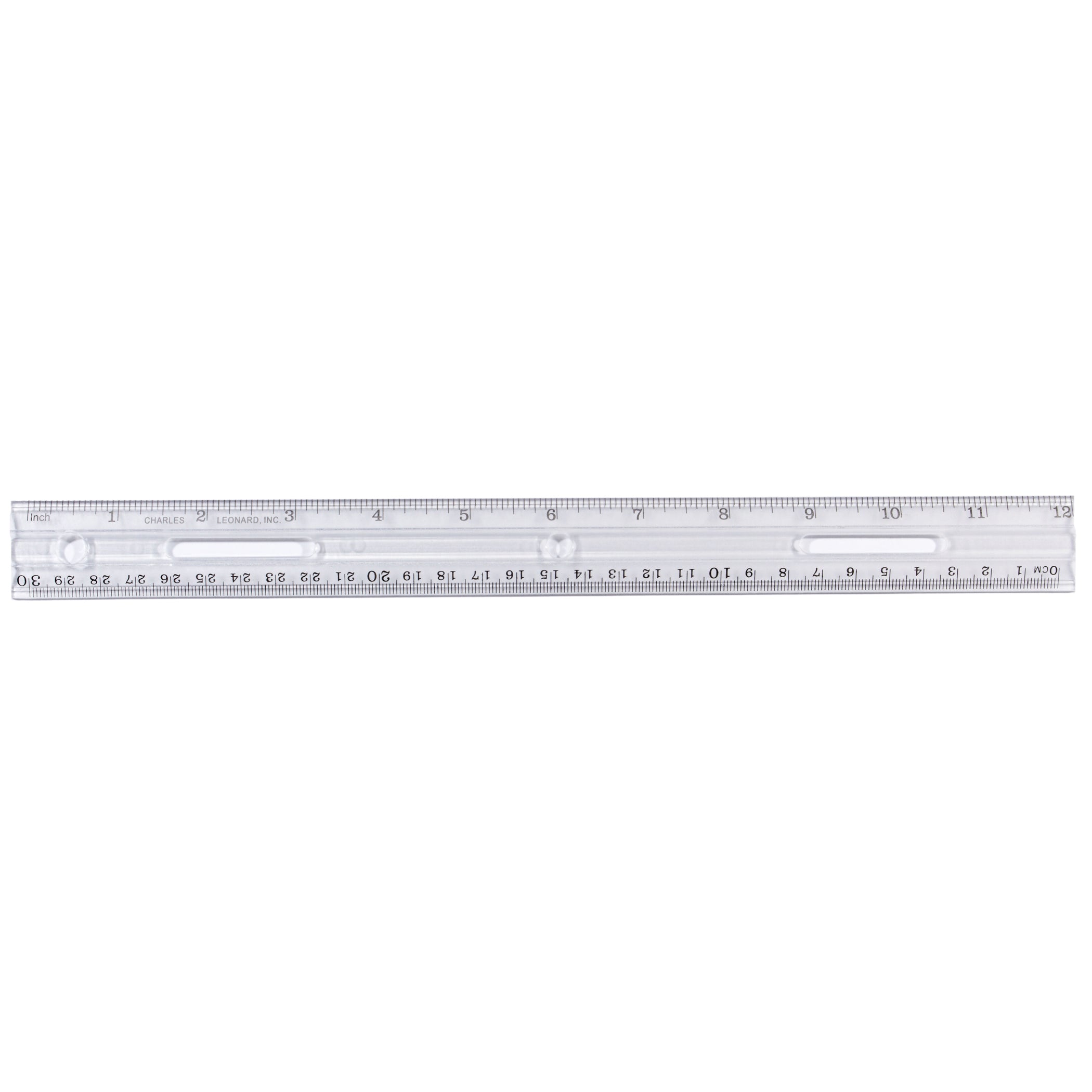 Plastic Ruler with Pencil Groove, 12-Inch, Clear, Pack of 36