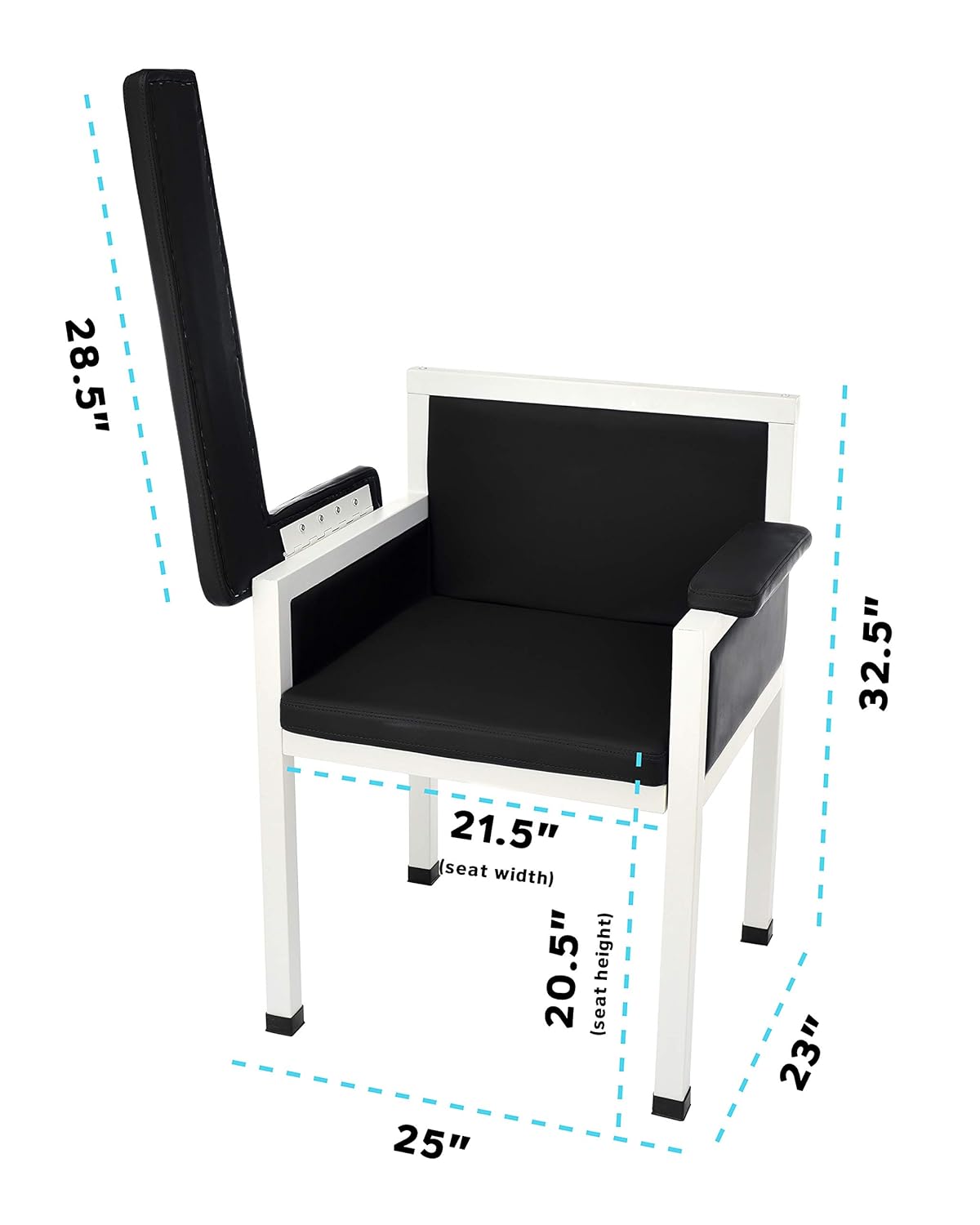Black Luxe Upholstered Phlebotomy Blood Drawing Chair