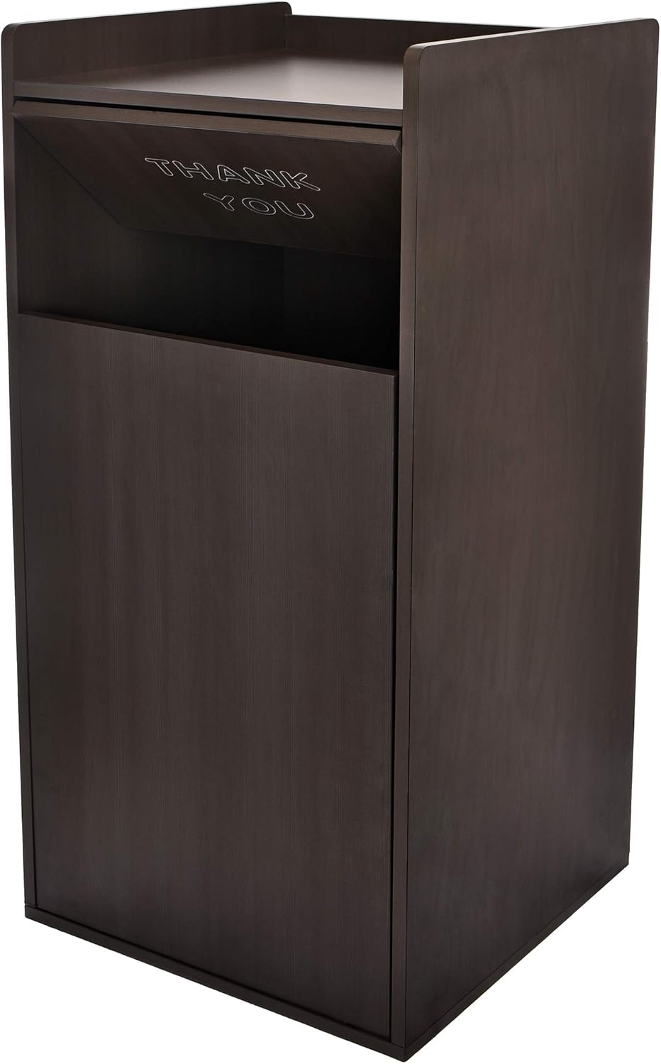 Black 40 Gallon Wood Receptacle Enclosure with Drop Hole and Tray Shelf