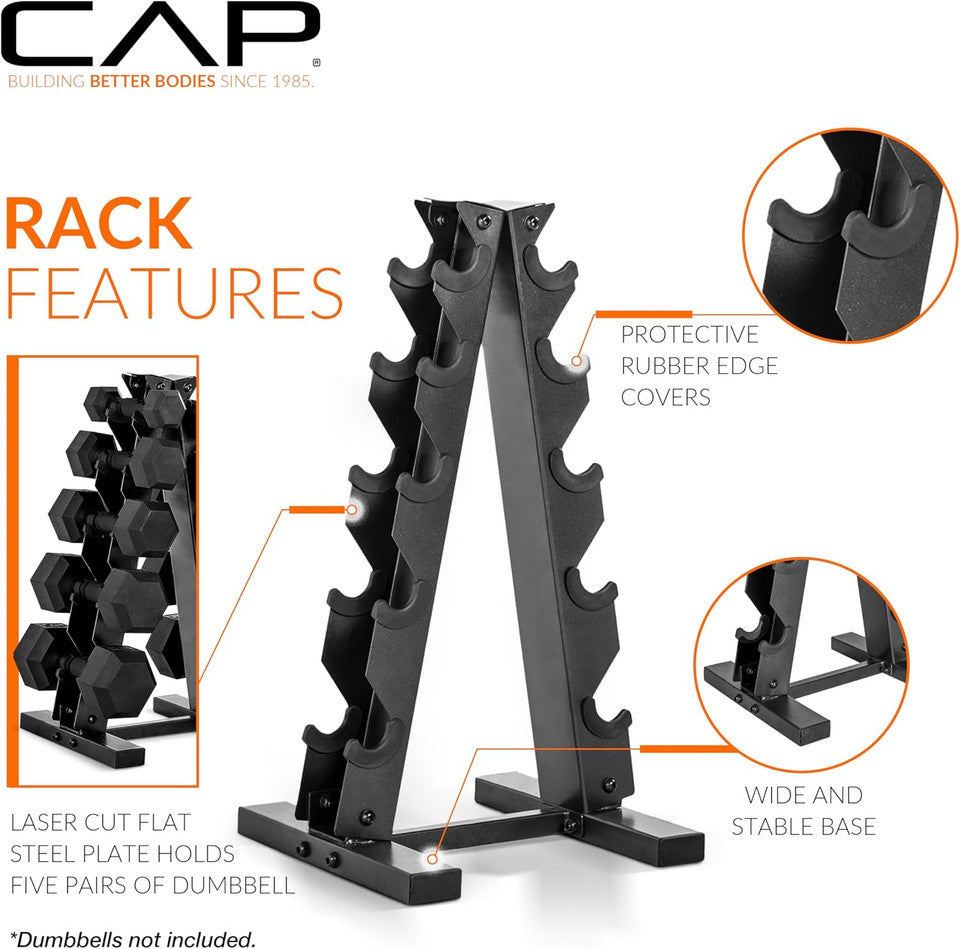 CAP Barbell A-style Dumbbell Metal Storage Rack - White