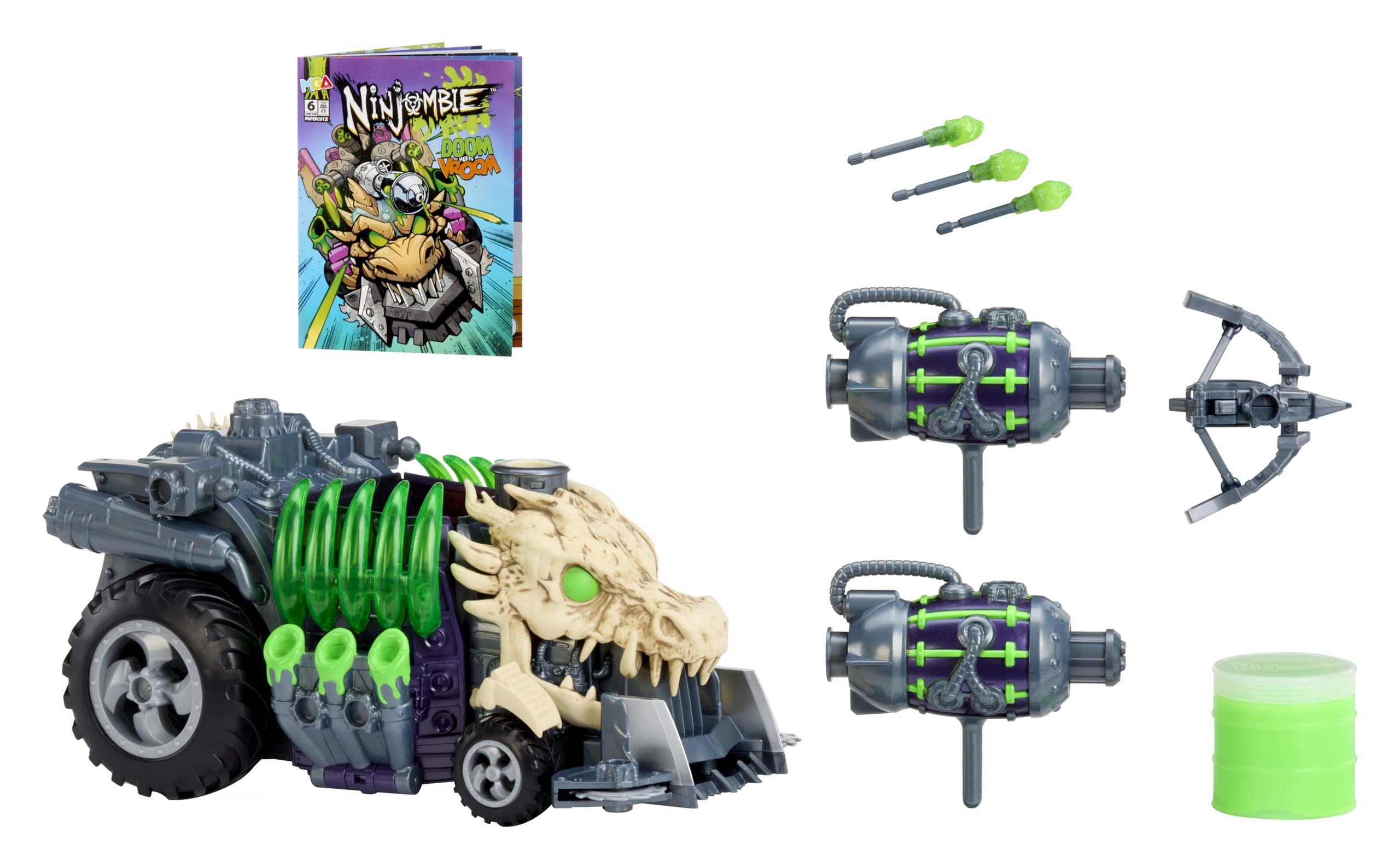 Ninjombie Prime Slime Dragon Vehicle, Boys Action Ninja Zombie Slime Action Figure Vehicle, Ages 6 +