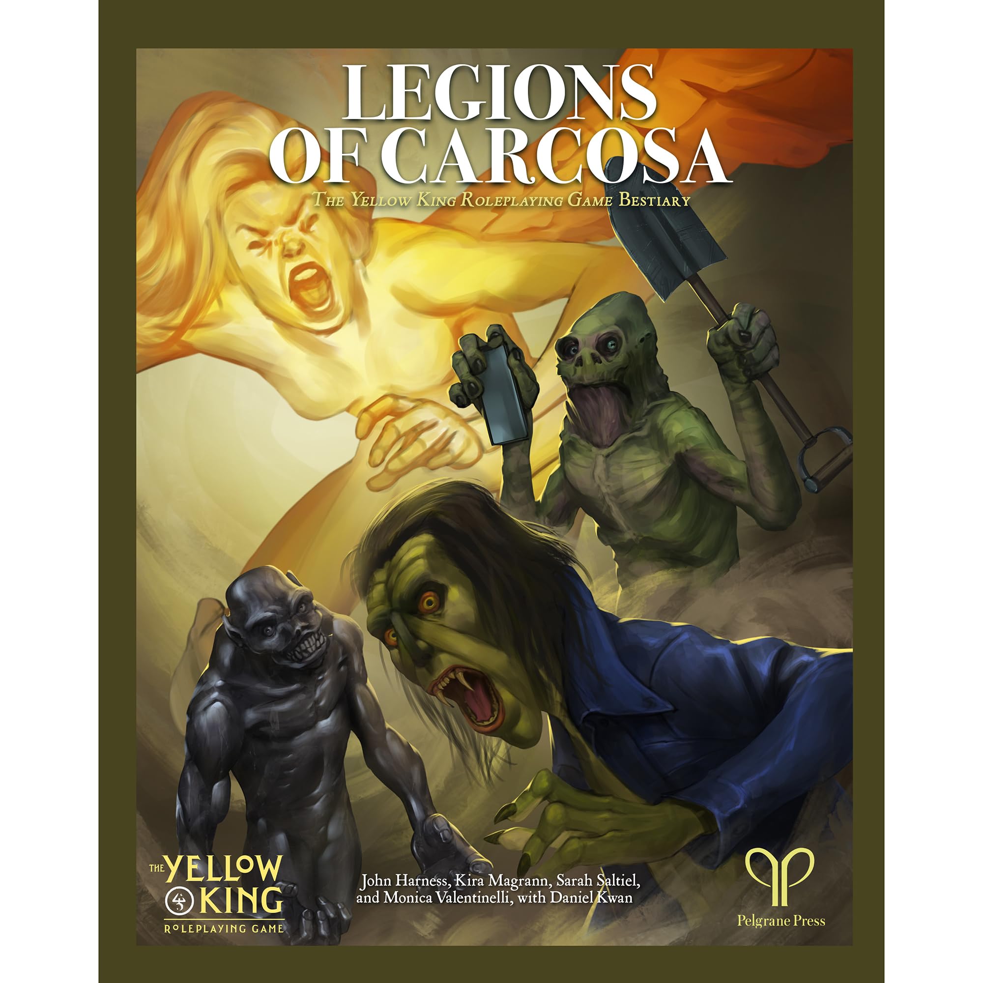 Pelgrane Press: Legions of Carcosa: The Yellow King Bestiary - Hardcover RPG Book, Supplemental Roleplaying Content, Full Color