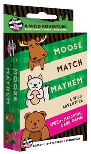 Moose Match Mayhem - by Taco Cat Goat Cheese Pizza – A Wild Adventure, Speed-Matching Card Game! Easy, Fast and Fun for Family Game Night for Kids Ages 7+, Teens, Adults