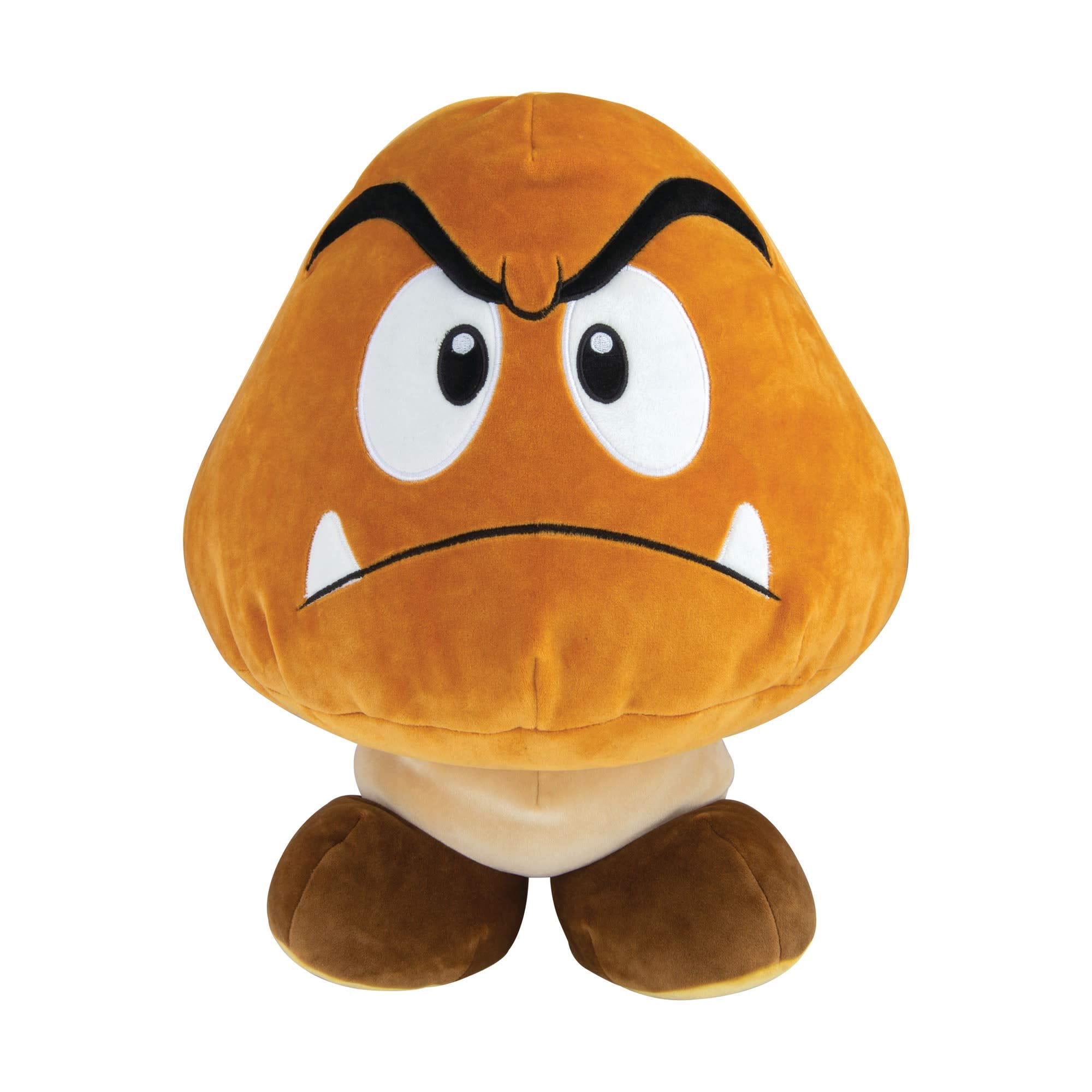 Club Mocchi- Mocchi - Nintendo Super Mario Plush, Collectible Squishy Goomba Plushies - 15 Inch, Brown