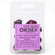 d10 Clamshell Gemini Black and Purple with Gold (10)