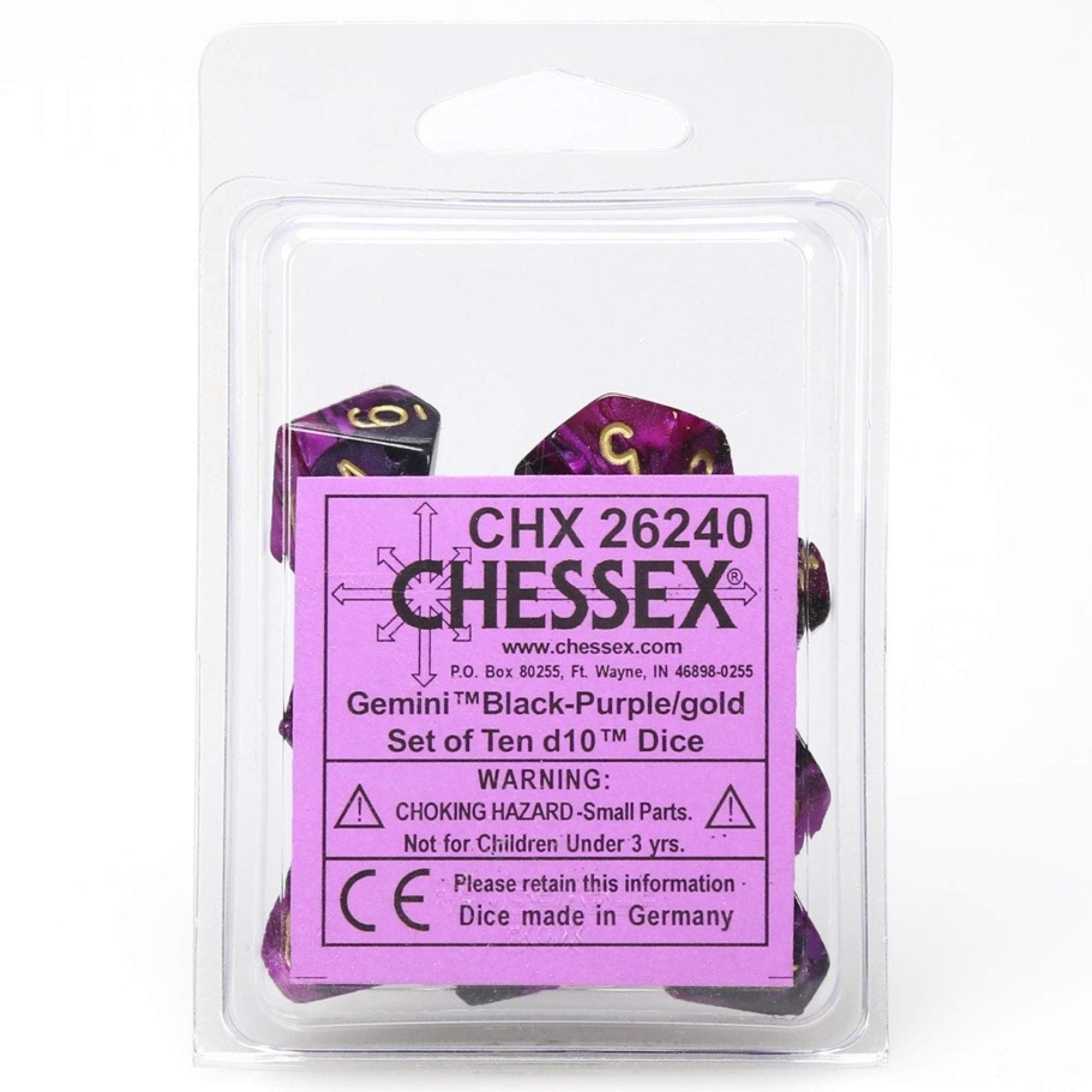 d10 Clamshell Gemini Black and Purple with Gold (10)
