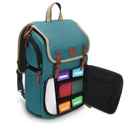 ENHANCE Designer Edition TCG Backpack - MTG Deck Bag Card Binder Space, TCG Deck Box Storage, MTG Playmat Holder - Card Storage Compatible with Magic the Gathering, Pokemon, Lorcana (Canvas Green)