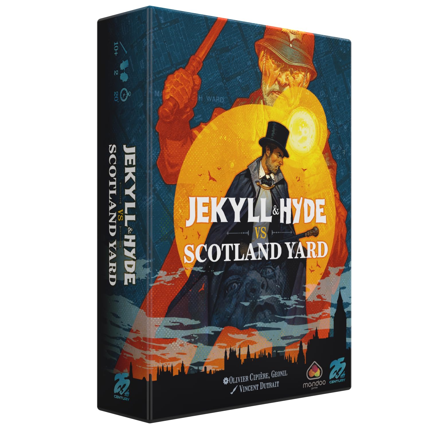 Jekyll & Hyde vs. Scotland Yard by 25th Century Games – Cooperative Trick Taking Board & Card Game for Two Players – Story Based Gameplay – for Ages 10+ & 20 Min Playtime