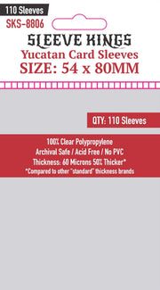Sleeve Kings Standard Card Sleeves – 110 Count, Clear 60 Micron Thickness, Medium Size (54 x 80 mm), Compatible with Catan & More – SKU: SKS-8806