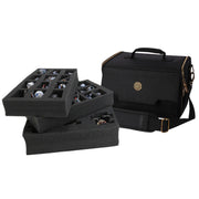 ENHANCE Wide Base Miniature Satchel - Compact Storage & Carrying Case for DnD Miniatures with Strap, 3 Foam Trays (2 Pre-Cut and 1 Pick & Pluck Tray) - Fits Minis 25mm to 40mm (Small - Wide Base)