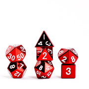 FanRoll 16mm Metal Polyhedral DND Dice Set: Red, Role Playing Game Dice for Dungeons and Dragons