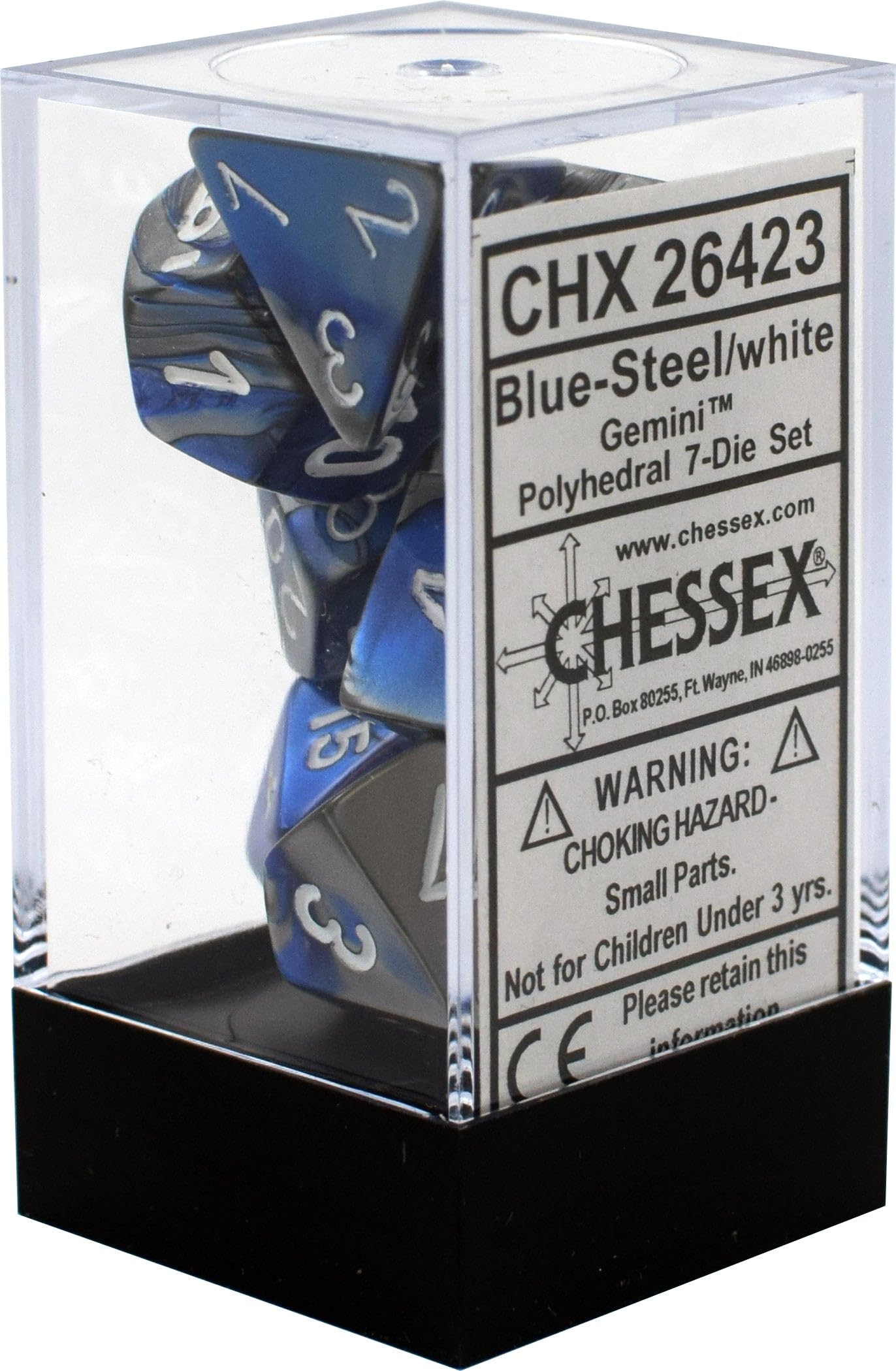 7-Set Cube Gemini Blue and Silver with White
