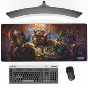GamerMats Premium Stitched Desk Mats for Card Games & Mouse Pad for Computer Desktop PC Gaming - Unique Fantasy, Sci-fi, and Anime Designs, Non-Slip Rubber Base, Durable (Goblin Game Night)
