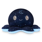 TeeTurtle Reversible Octopus Plushie 4-Inch Day and Night Two-Sided Flip Plush Toy with Embroidered Details - Cute Mini Collectible Plush for Kids, Teens, and Adults