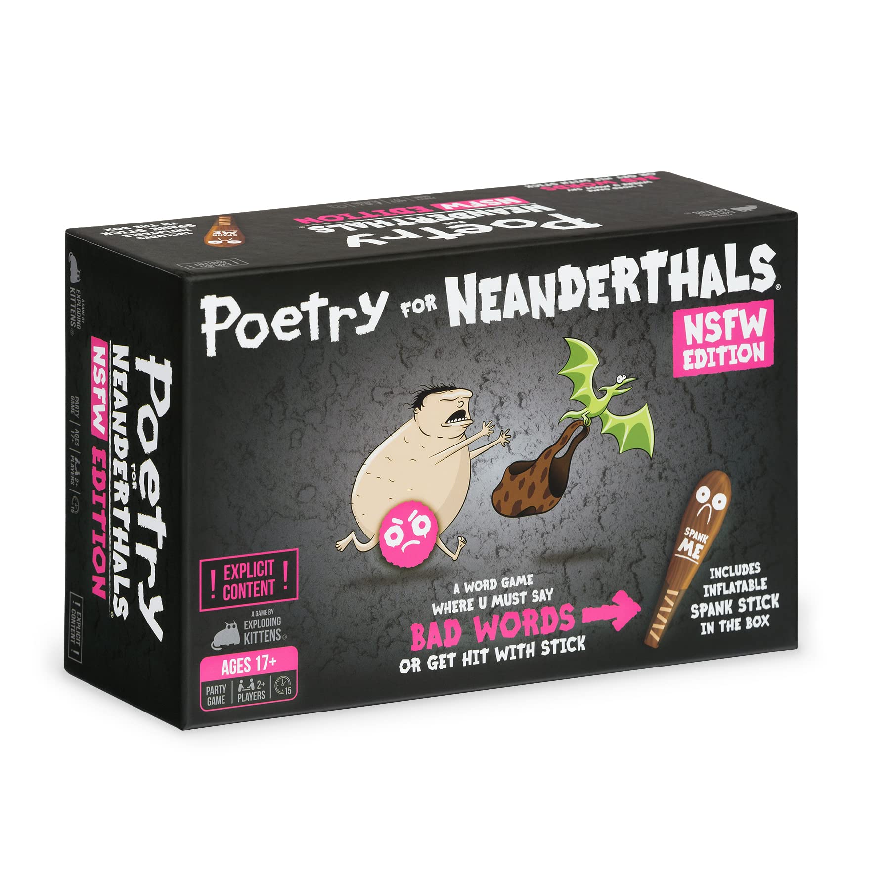 Exploding Kittens Poetry for Neanderthals NSFW Edition 2+ Players - Ages 17+ - 15 Minutes to Play - Adult Competitive Word Guessing Game - Party Game, Family Game Night, Adult Card Game