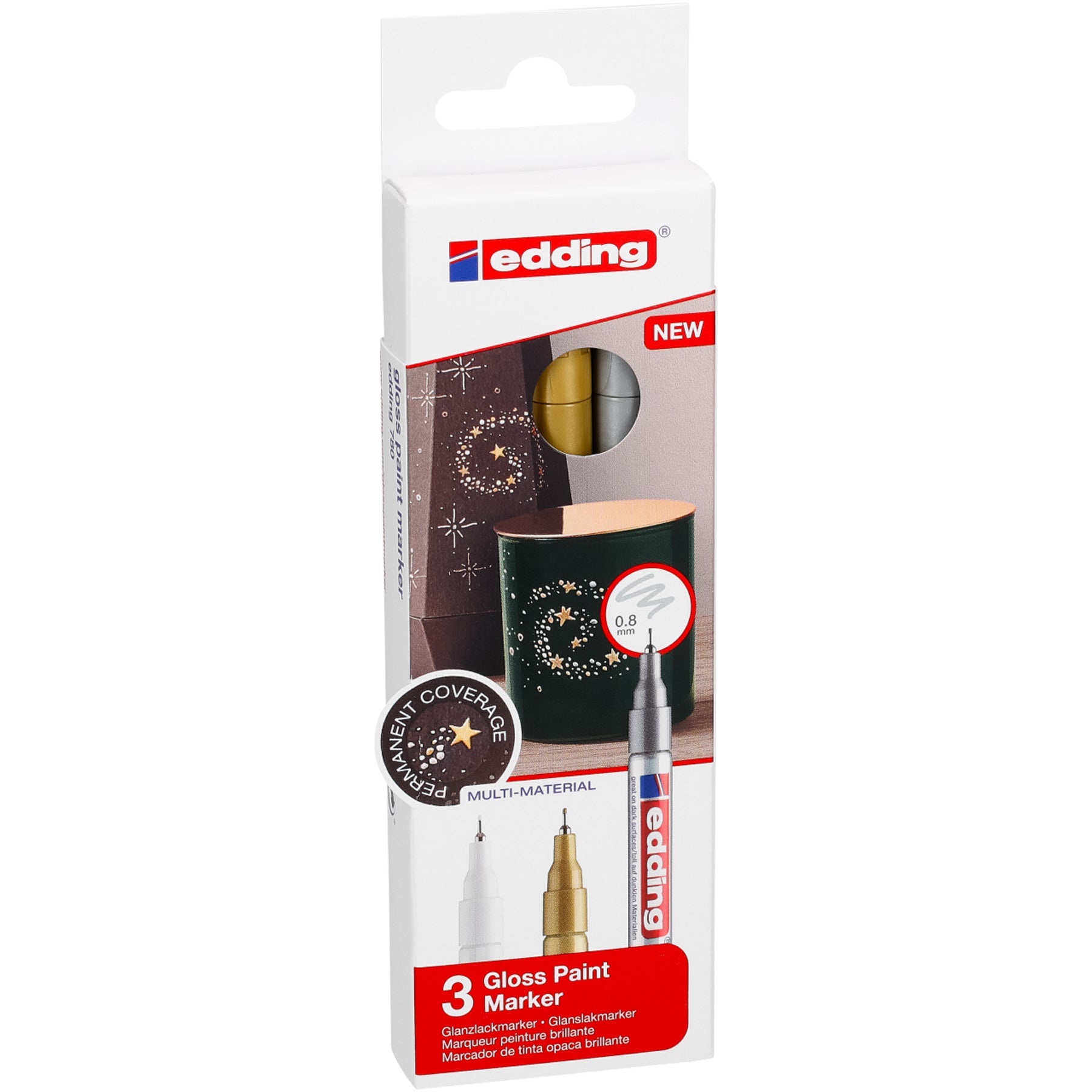 edding 780 Gloss Paint Marker - Set of 3 - Metallic