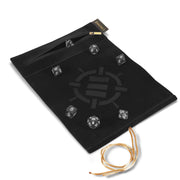 ENHANCE Roll on a Scroll Dice Rolling Mat & 7pc Acrylic Dice Set - Velvet Dice Case with Color-Coordinated 7pc Acrylic Dice, Dice Holder and Tray Compatible with DnD and Other Tabletop Games - Black