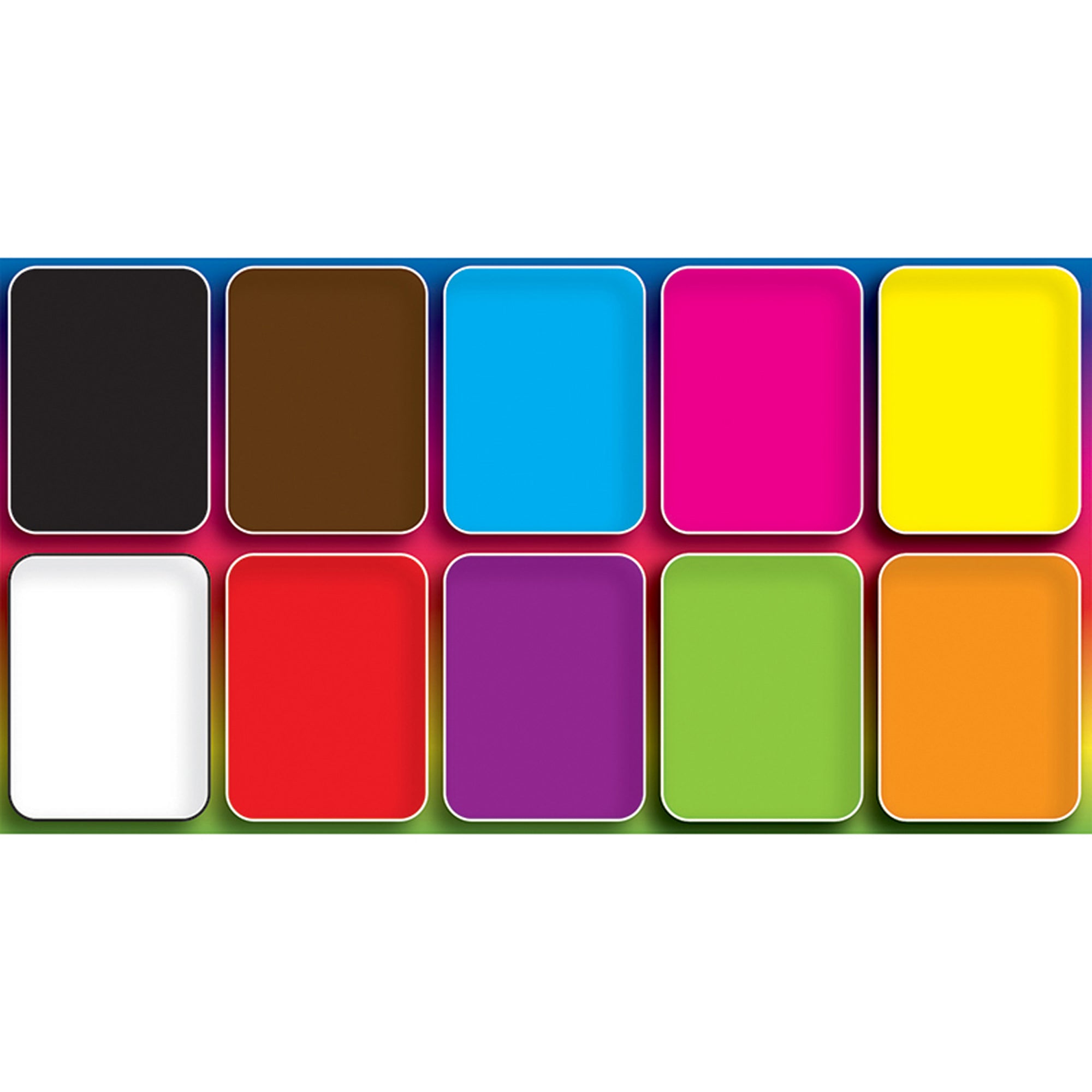 Non-Magnetic Mini Whiteboard Erasers, Assorted Colors, Pack of 10