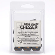 d10 Clamshell Opaque Dark Grey with Copper (10)